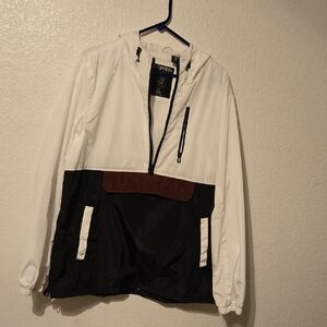 Ortach Men's White and Black Raincoat